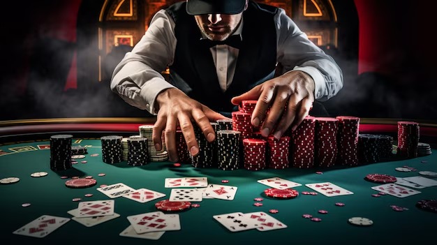 Live casino table with dealer and players